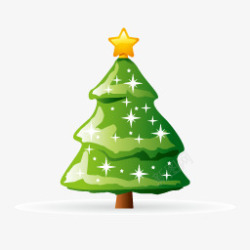 绿色星光五角星圣诞树素材