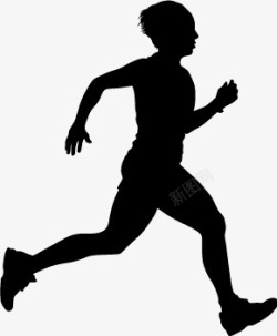 跑步人物剪影素材
