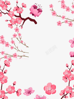 粉色樱花节花朵海报背景素材