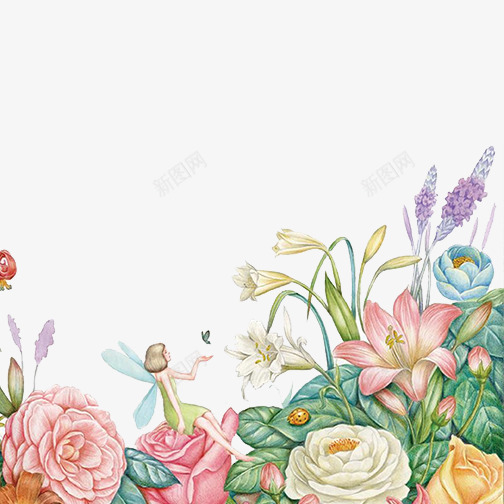 花丛psd免抠素材_88icon https://88icon.com 水彩花卉 精灵 花丛贴图 花卉 花草