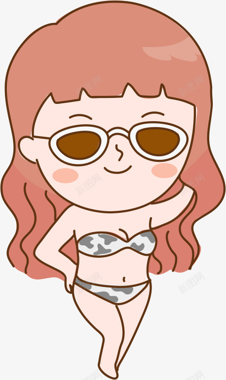 泳装美女png免抠素材_88icon https://88icon.com 卡通 可爱 夏天 姿势 手绘 沙滩 泳衣 海 海边 眼镜 美女