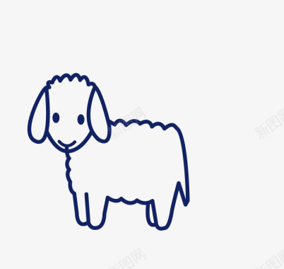 草食性动物羊手绘小羊图标图标