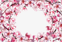 浪漫手绘粉红樱花矢量图素材