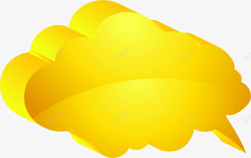 黄色立体云朵png免抠素材_88icon https://88icon.com 云朵 立体 黄色