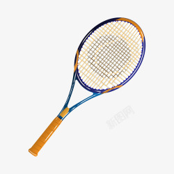 黄色网状运动网球拍素材