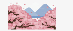 日本樱花节美丽樱花矢量图素材
