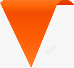 手绘橙色三角形素材
