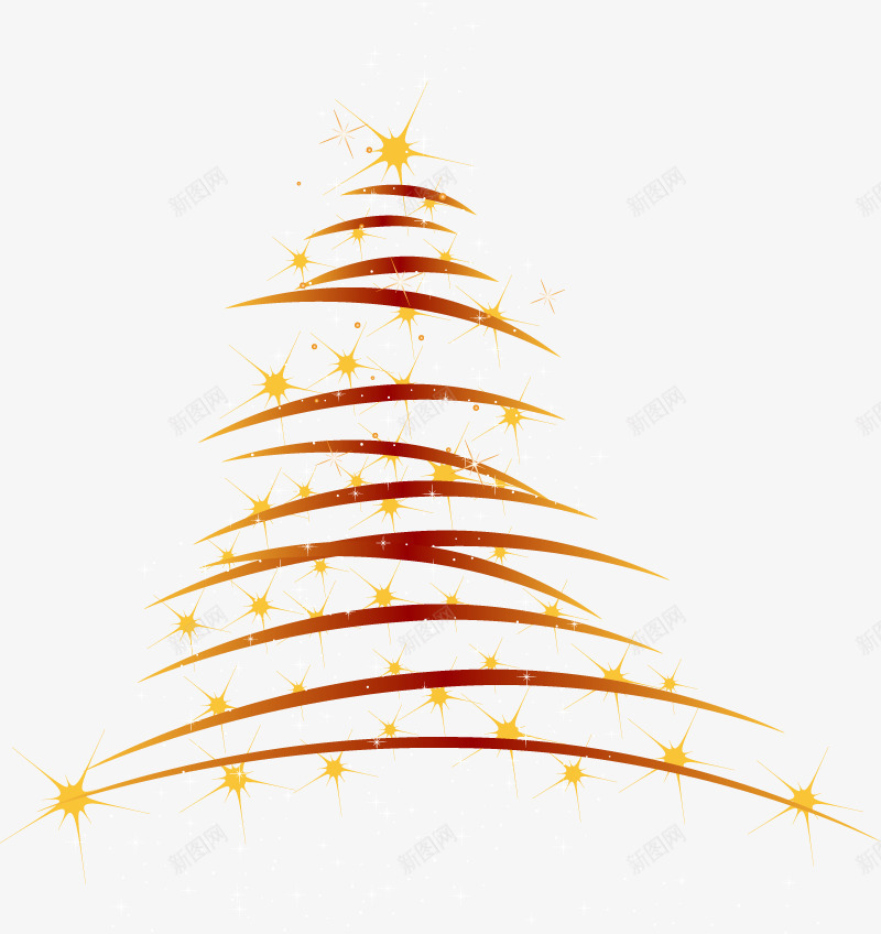 红色星光圣诞树png免抠素材_88icon https://88icon.com 创意 圣诞 圣诞树 星光