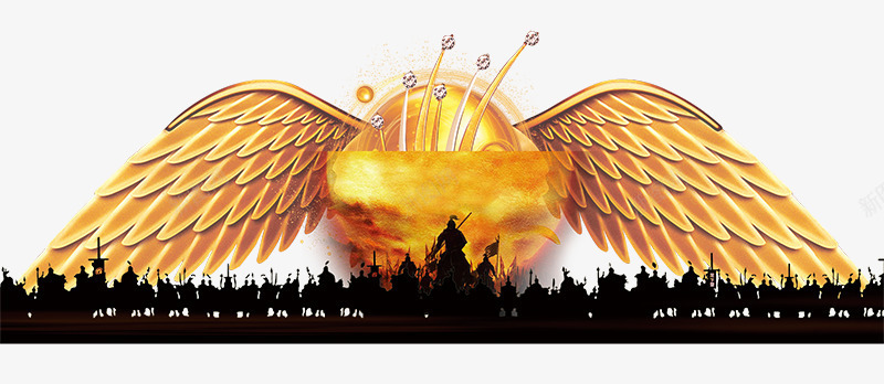 创意地产天使的翅膀psd免抠素材_88icon https://88icon.com 人物 创意地产天使的翅膀 城市建筑 广告 海报 金色