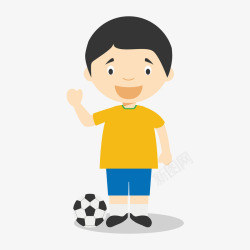 足球运动员少年卡通素材