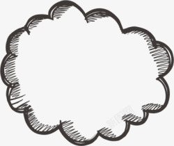黑色铅画对话框云朵素材