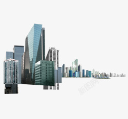 现代高大城市建筑物群素材