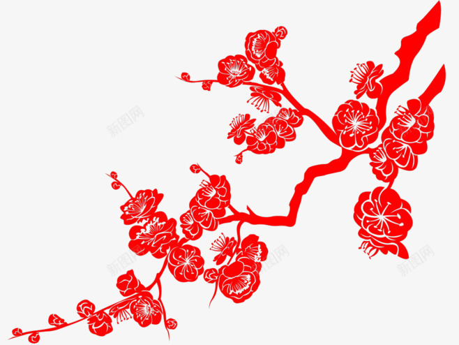 创意红色的中国风格剪纸花卉纹理png免抠素材_88icon https://88icon.com 中国 创意 剪纸 红色 纹理 花卉 风格
