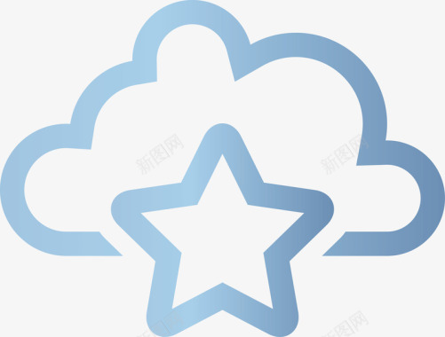 草绿色的云朵云朵五角星logo图标图标
