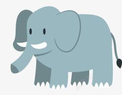 简笔画大象卡通扁平化大象动物高清图片