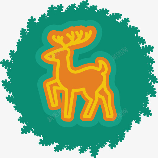 圣诞节鹿花环圣诞节花圈png免抠素材_88icon https://88icon.com Christmas deer wreath xma xmas 圣诞节 花环 鹿