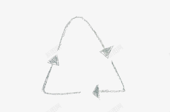 手绘三角循环箭头图标图标