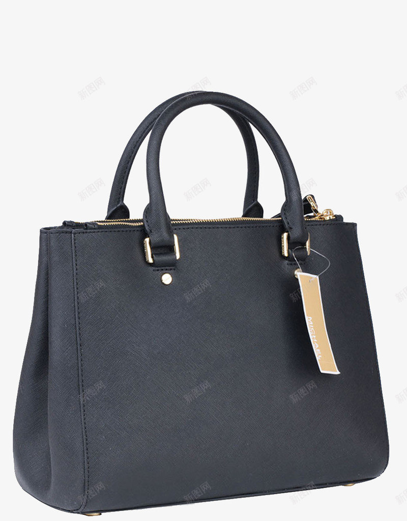 迈克科尔斯黑色真皮png免抠素材_88icon https://88icon.com 产品实物 单肩包 女包 手提包 欧美时尚 真皮 经典款 迈克科尔斯 黑色羊皮