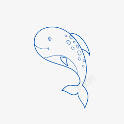 简笔画海豚矢量图素材