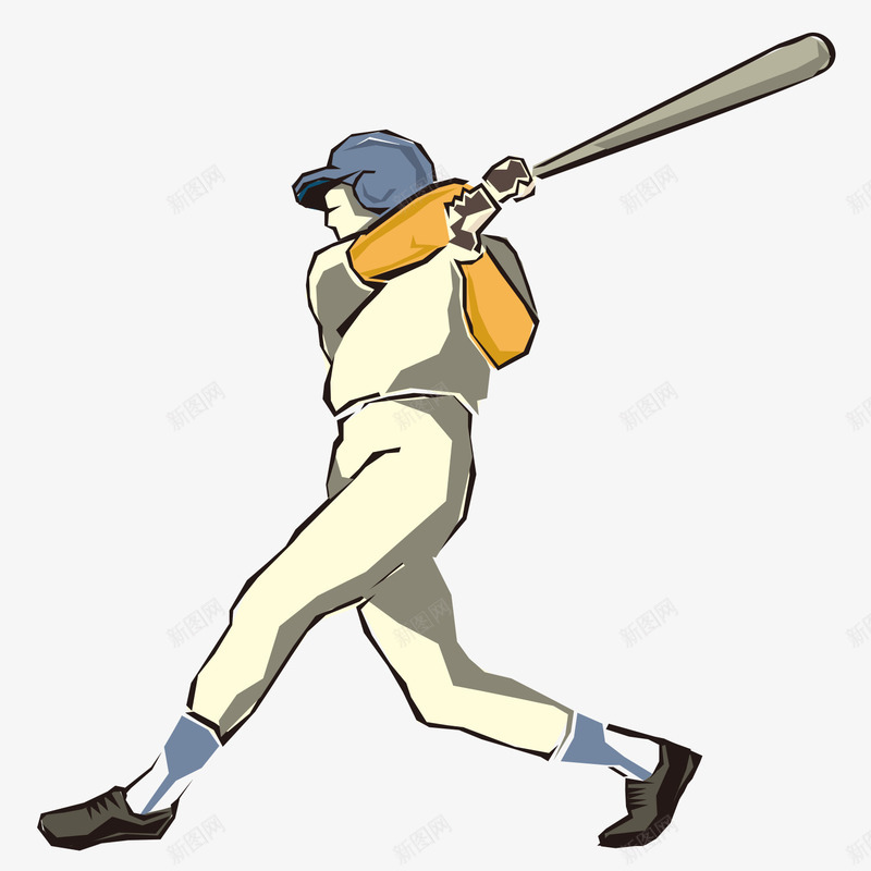 打棒球运动员矢量图ai免抠素材_88icon https://88icon.com 棒球 白色 运动 运动员 矢量图
