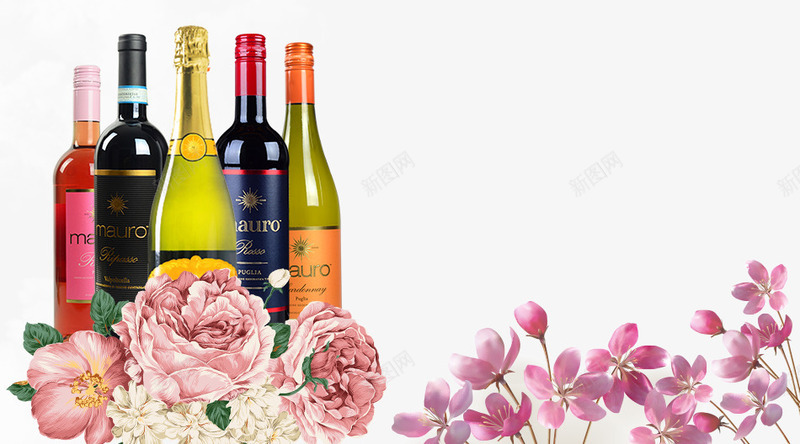 夏季清爽红酒png免抠素材_88icon https://88icon.com 夏季 威勒 手绘花 文本框设计 海报 淘宝 清爽 白云 花 葡萄酒 蓝天 钻展