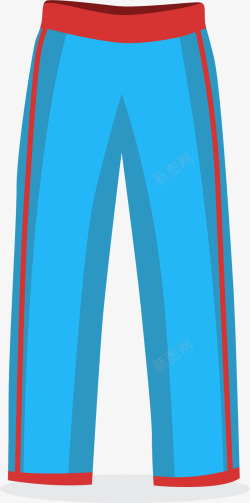红蓝条纹运动裤矢量图素材