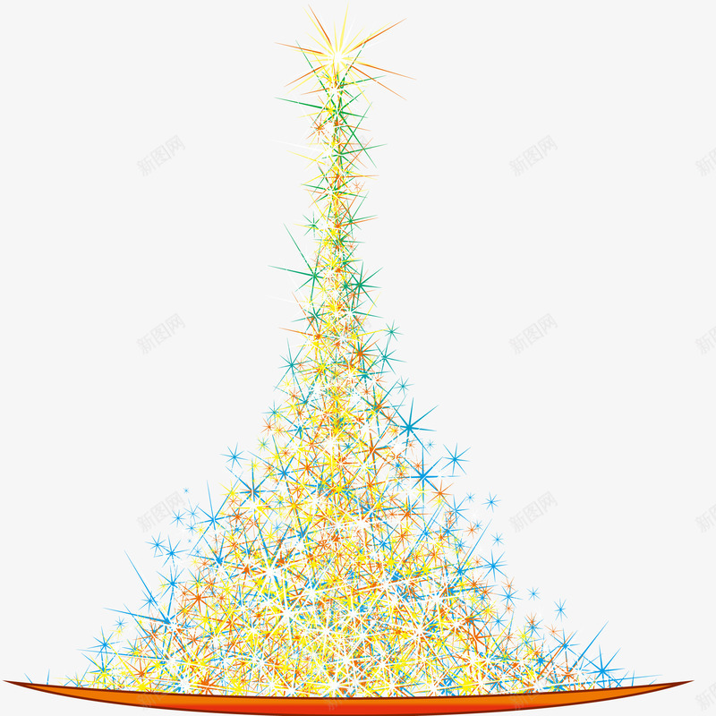 星光闪闪装饰圣诞树png免抠素材_88icon https://88icon.com 圣诞树 圣诞节 星光 点光 装饰图案
