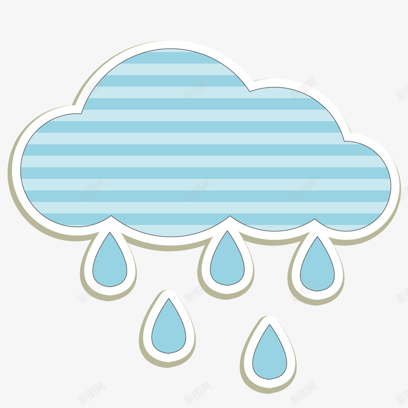 蓝色云朵矢量图ai免抠素材_88icon https://88icon.com 下雨 下雨效果 云彩 矢量素材 蓝色 雨滴 矢量图