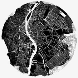 圆形城市地图地图高清图片