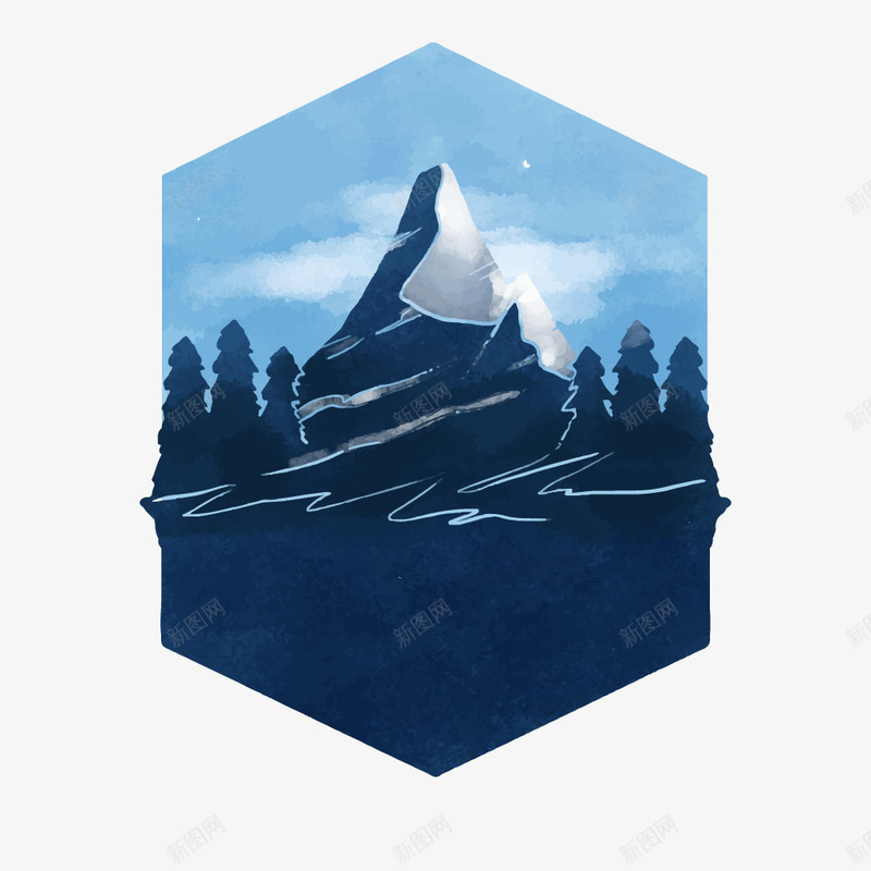 森林雪山png免抠素材_88icon https://88icon.com 云朵 手绘 牌子 风景