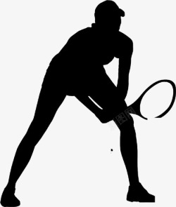 黑色剪影网球运动员奥运会素材