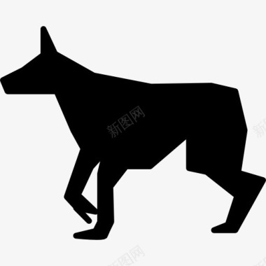 狗的黑色剪影图标图标