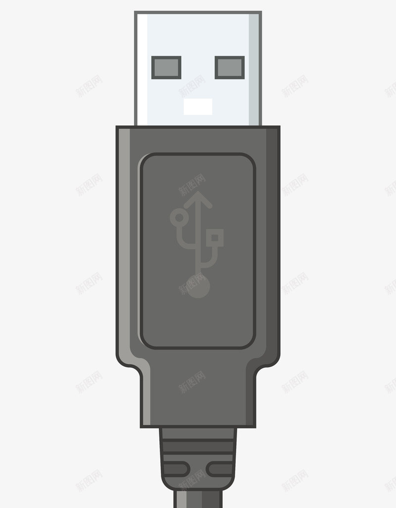 手绘卡通USB接口插头png免抠素材_88icon https://88icon.com USB接口 USB插头 卡通 手机充电线插头 手绘 数据线接口 数据线插头
