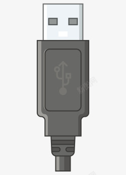 手绘卡通USB接口插头素材