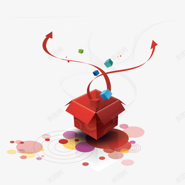 礼物打开的礼盒红色彩带矢量图ai免抠素材_88icon https://88icon.com 彩带 打开的礼盒 礼物 红色 装饰图案 矢量图