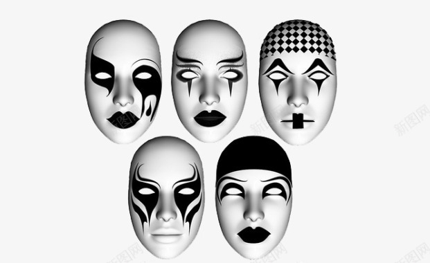 面具黑白惊悚面具图标图标