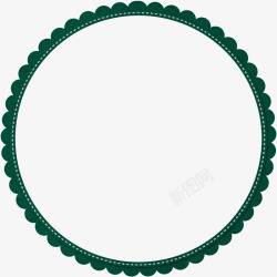 绿色简约花边圆圈边框纹理素材