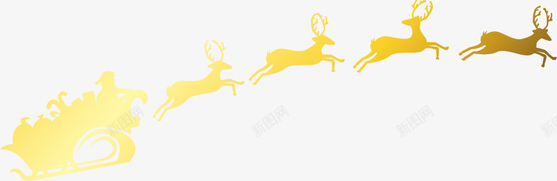 圣诞节黄色麋鹿拉车png免抠素材_88icon https://88icon.com 圣诞礼物 圣诞老人 圣诞节 麋鹿拉车 黄色雪橇 黄色麋鹿
