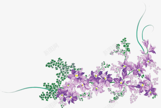 鲜花花卉线描花草手绘装饰图标图标