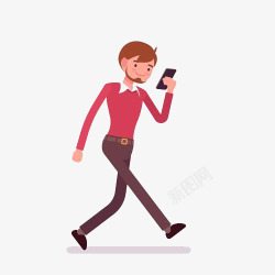 看手机的男孩素材