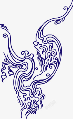 蓝色中国风青花瓷纹理图案素材