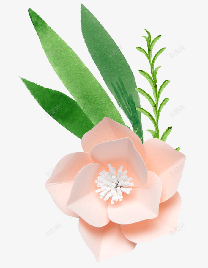 小清新鲜花折纸插画png免抠素材_88icon https://88icon.com 免抠PNG 园艺 小清新鲜花折纸插画 植物 绿叶 花朵