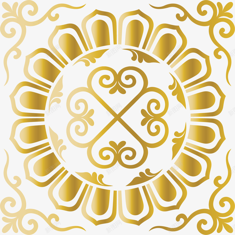 方形纸花矢量图ai免抠素材_88icon https://88icon.com 形状 方形 立体纸花 纸花 纸花纹 纸花边 金色纸花 矢量图