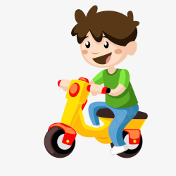 儿童电动摩托车骑电动车的男孩矢量图高清图片