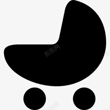 婴儿摇篮睡觉婴儿摇篮的剪影图标图标