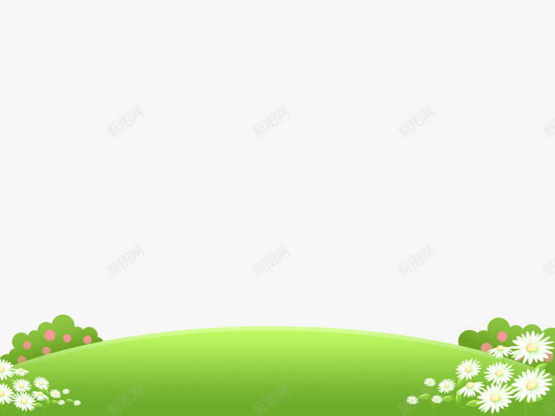 草地上的小花psd免抠素材_88icon https://88icon.com 卡通 可爱 太阳花 小草 白色 简笔画草地 绿色 草地 鲜嫩的小草 鲜花