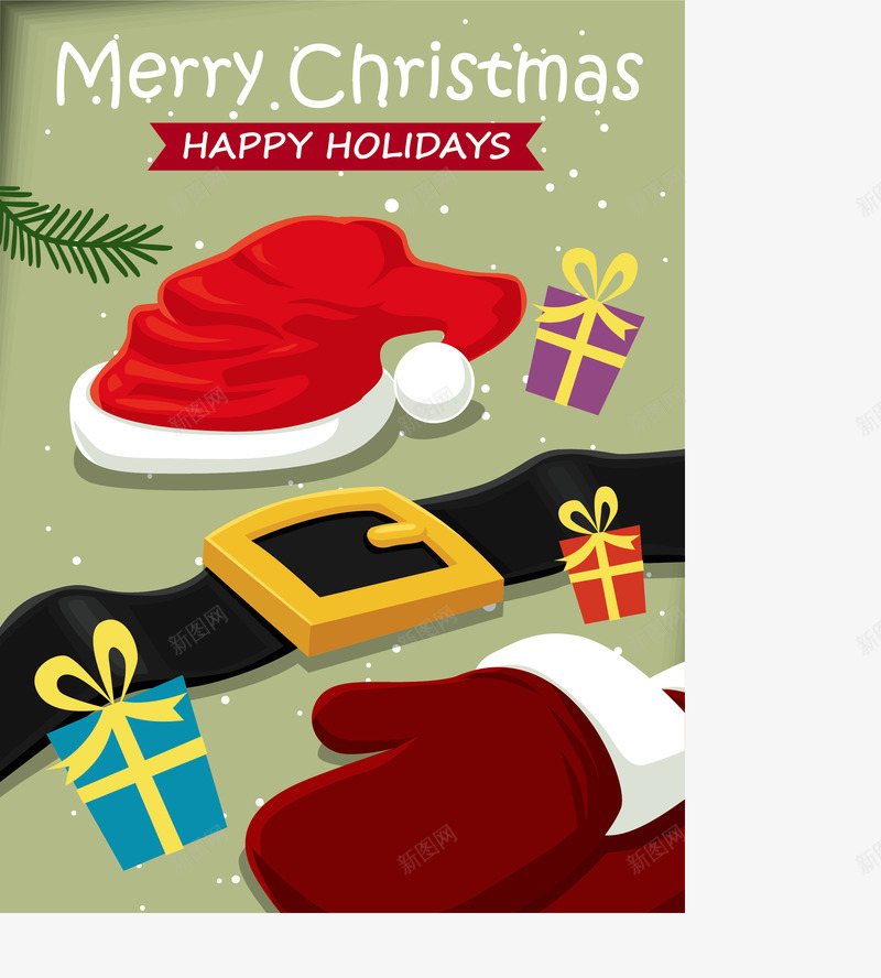 圣诞节卡通祝福卡片矢量图ai免抠素材_88icon https://88icon.com 卡片 卡通 圣诞节 礼物 矢量图