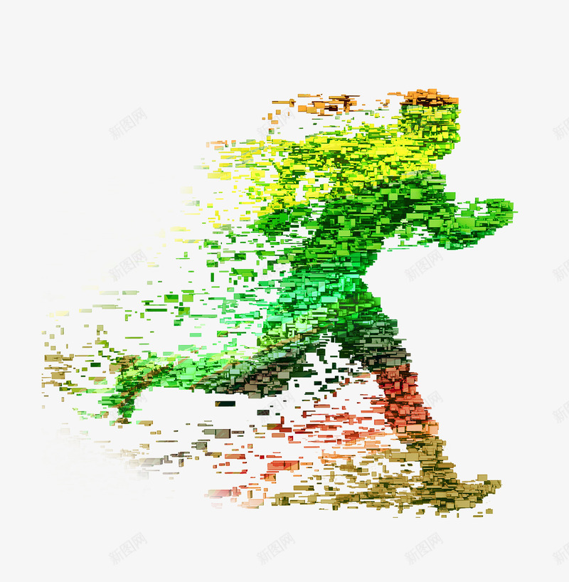 奔跑的人psd免抠素材_88icon https://88icon.com 健康 奔跑的人 炫酷元素 绿色