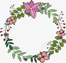 手绘浪漫花朵边框素材