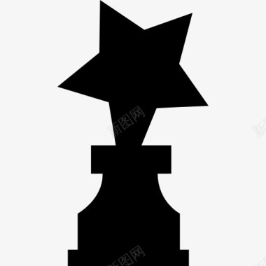 概述符号形状明星在奖奖杯剪影图标图标